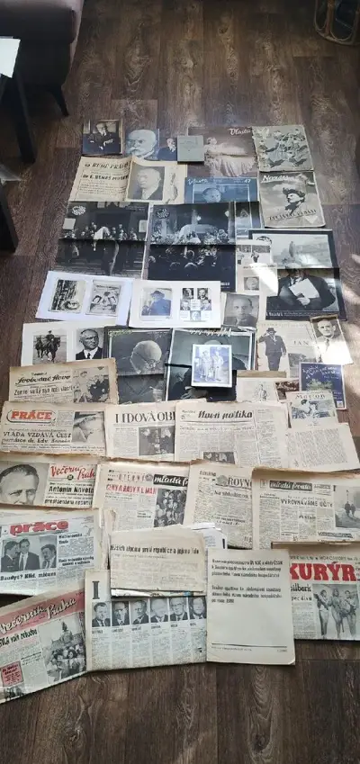 Masaryk, Beneš, noviny a fotografie atd.