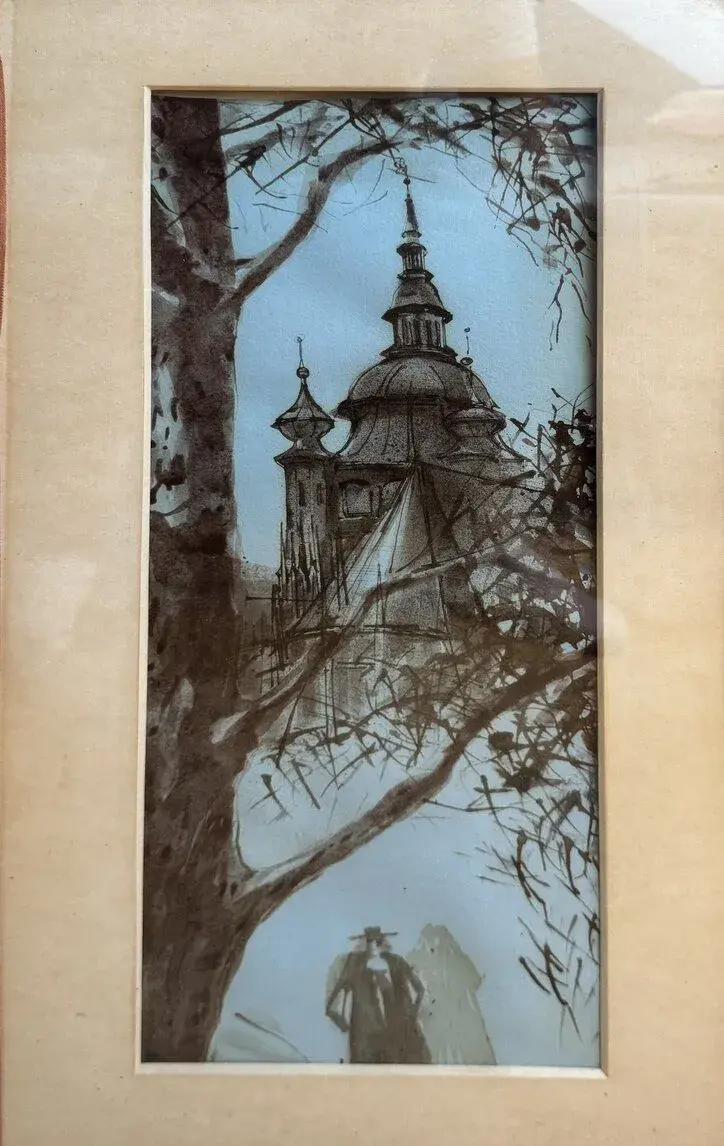 Obraz - Jan Vlček, akad. malíř – Motiv II, pod sklem