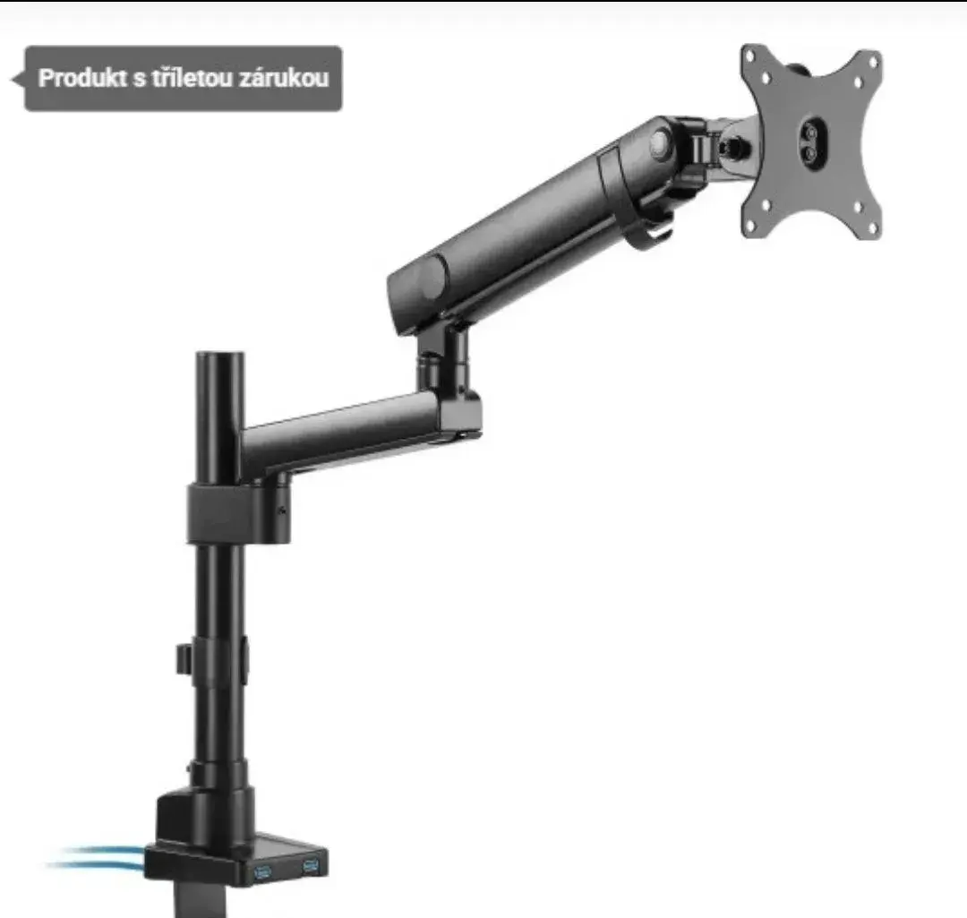 Držák monitoru AlzaErgo Arm S70B Essential USB v zaruce