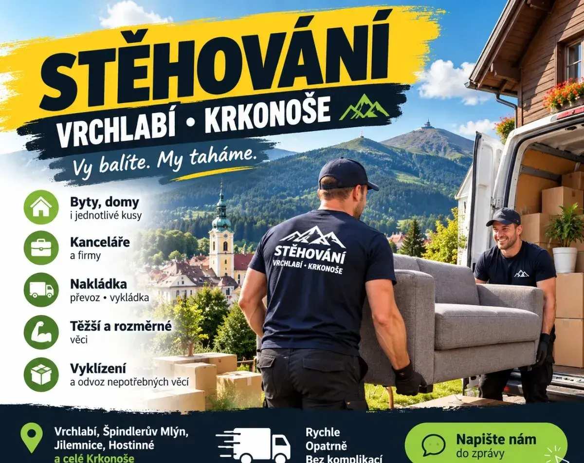🚚 STĚHOVÁNÍ VRCHLABÍ & KRKONOŠE 📦