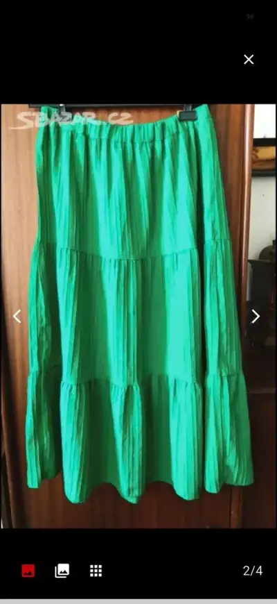 Sukně zelená maxi, ve. M-L,