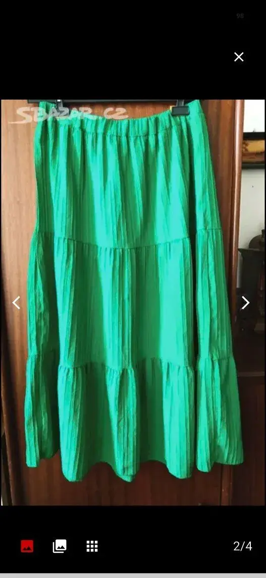 Sukně zelená maxi, ve. M-L,