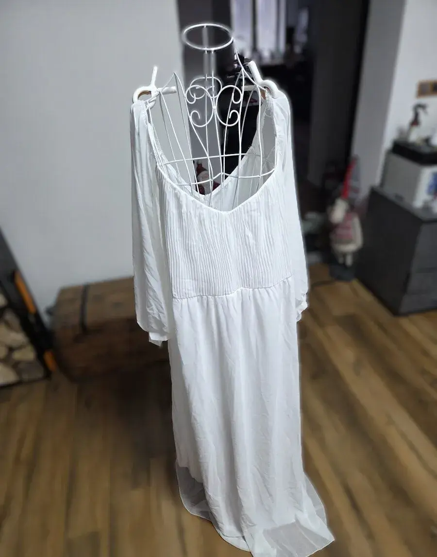 Nové boho svatební šaty s průsvitným rukávem (nenošené)