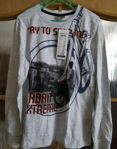 BAVLNĚNÉ NOVÉ TRIKO S DLOUHÝM RUKÁVEM VEL.134/140
