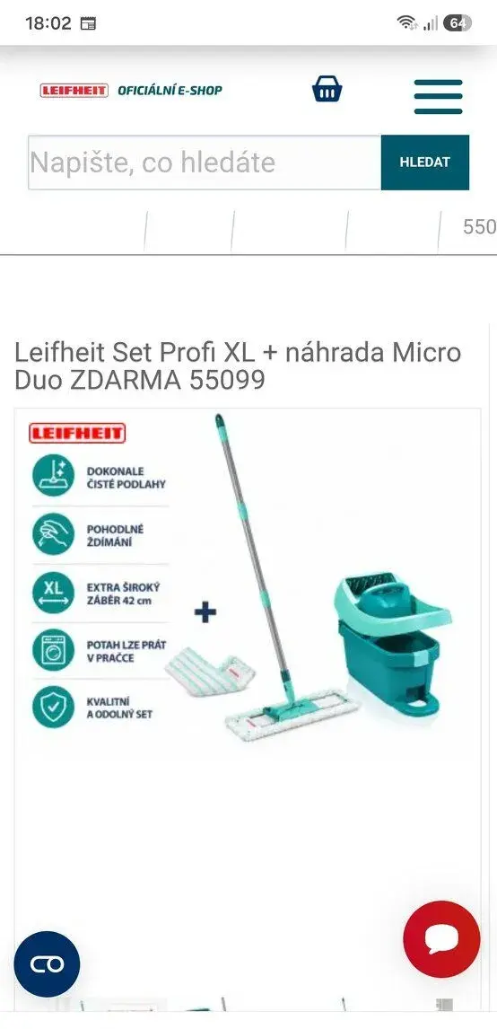 Leifheit XL úklidový set (mop a kbelík)