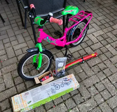 Dětské kolo Leader Fox 16" s tažnou tyčí Trail Gator