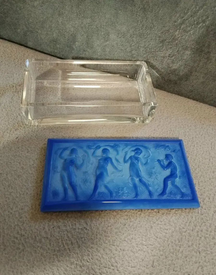 Art Deco dóza Nymfy a Píšťalák - Ingrid / F. Pazourek