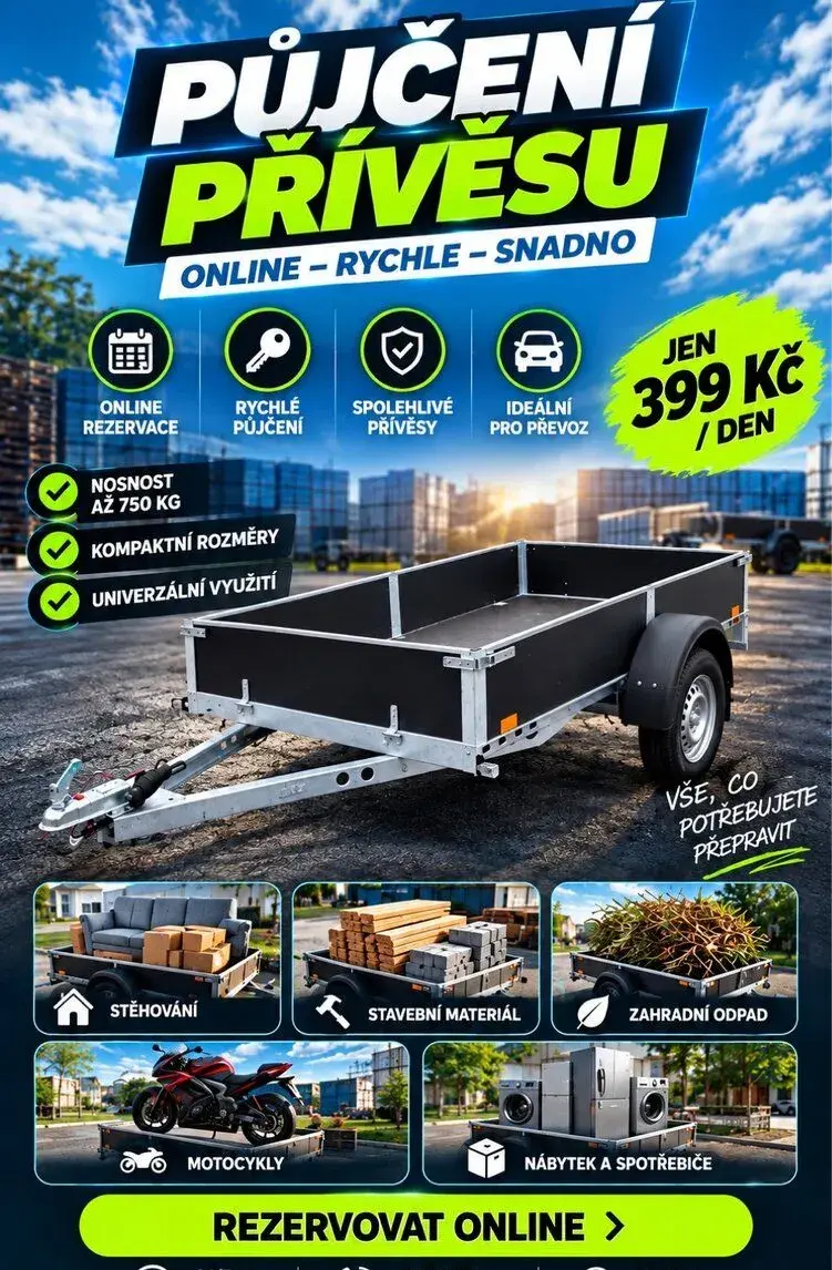 Půjčení přívěsu online - vozík VAAP Profi