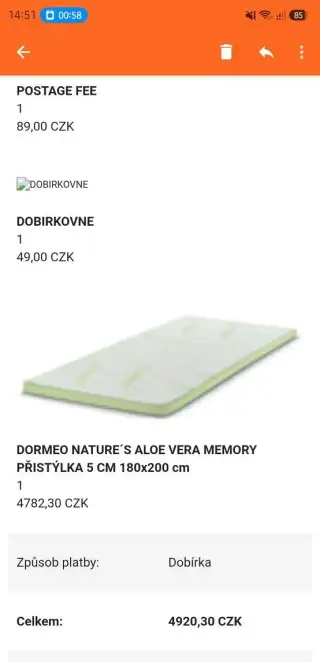 Přistýlku Dormeo 180x200cm