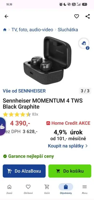 Sennheiser TWS Momentum 4 Nové