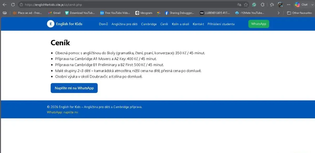 Online angličtina – konverzace, úkoly, zkoušky Cambridge (A2