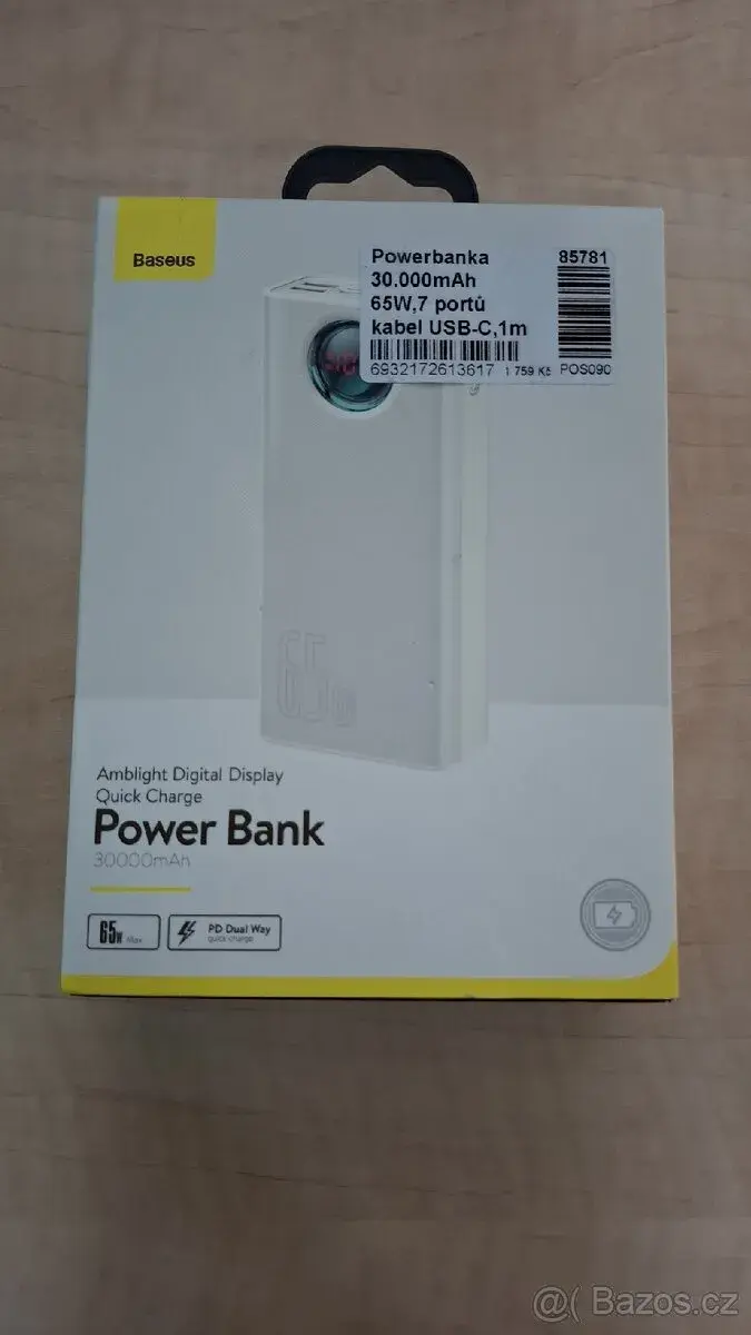 NOVÁ Powerbanka Baseus 30.000mAh 65W