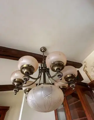 Krásný závěsný lustr zn. ORION sklo a kov (NN05)