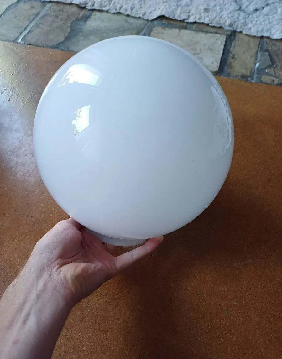Retro skleněné opálové koule na světlo / lustr – 2 kusy (pár