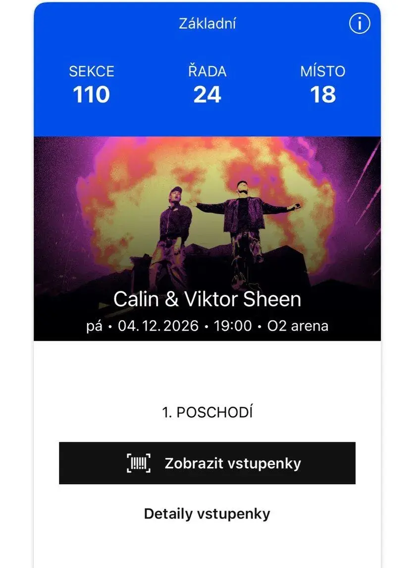 🎫Calin & Viktor Sheen – O2 arena 4. 12. 2026