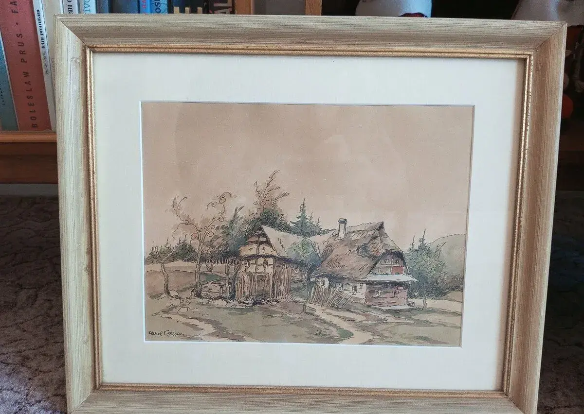 Starožitný obraz - Karel Toman (1889-1965) - Venkovské stave