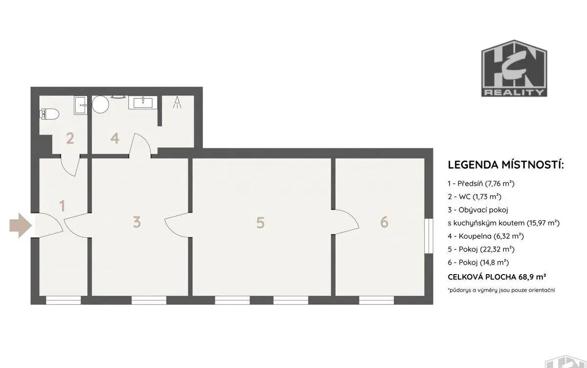 Pěkný byt 3+KK (69 m2), OV, s podílem na zahradě ul. Pražská