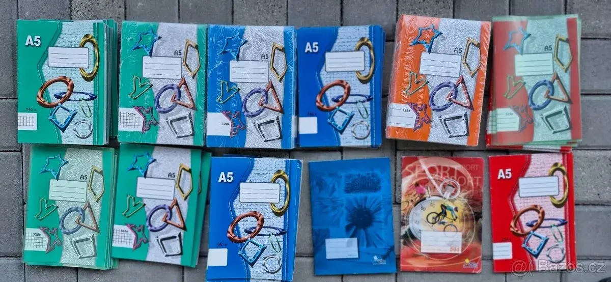 Školní sešity A4, A5 a bloky A4, A5, A3