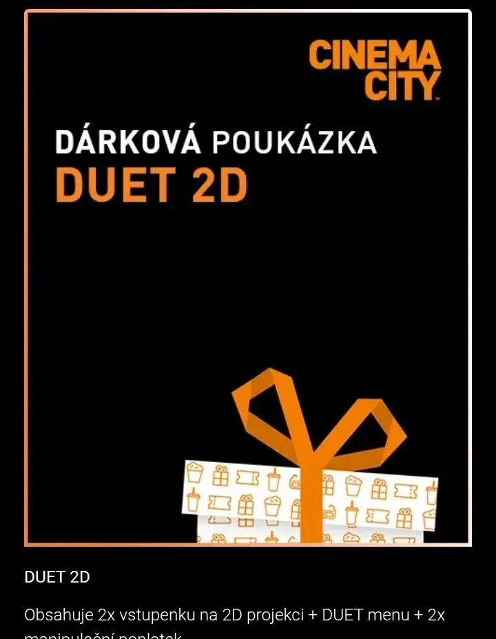 Poukázka Cinema City - DUET 2D