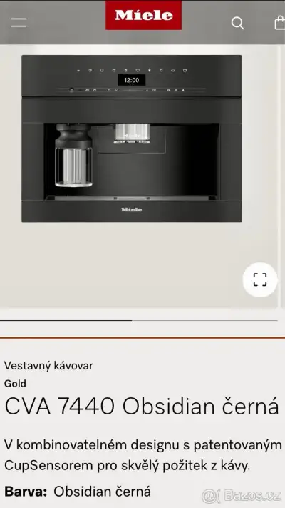 Nový vest kávovar MIELE CVA 7440 Obsidian Černá-2 roky zár.