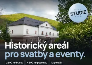 Historický areál 2 500 m² s hotovou studií svatebního areál