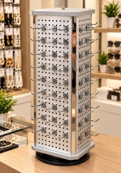 NOVÝ OTOČNÝ PRODEJNÍ STOJAN – PERFOROVANÉ PANELY, 68 CM