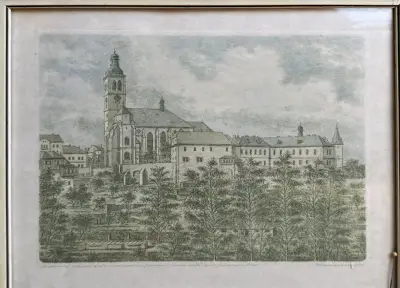 Obraz - Litografie Vlašský dvůr Kutná Hora, číslovaná 81/200