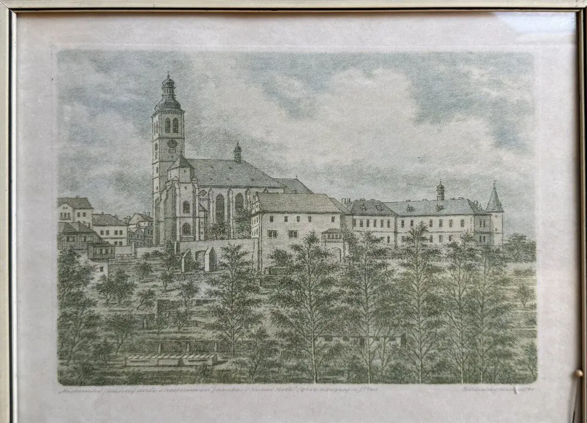 Obraz - Litografie Vlašský dvůr Kutná Hora, číslovaná 81/200