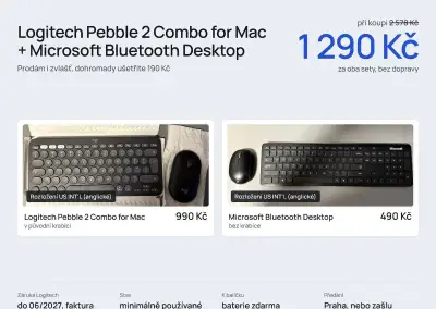 Logitech Pebble 2 Combo Mac + Microsoft Bluetooth Desktop