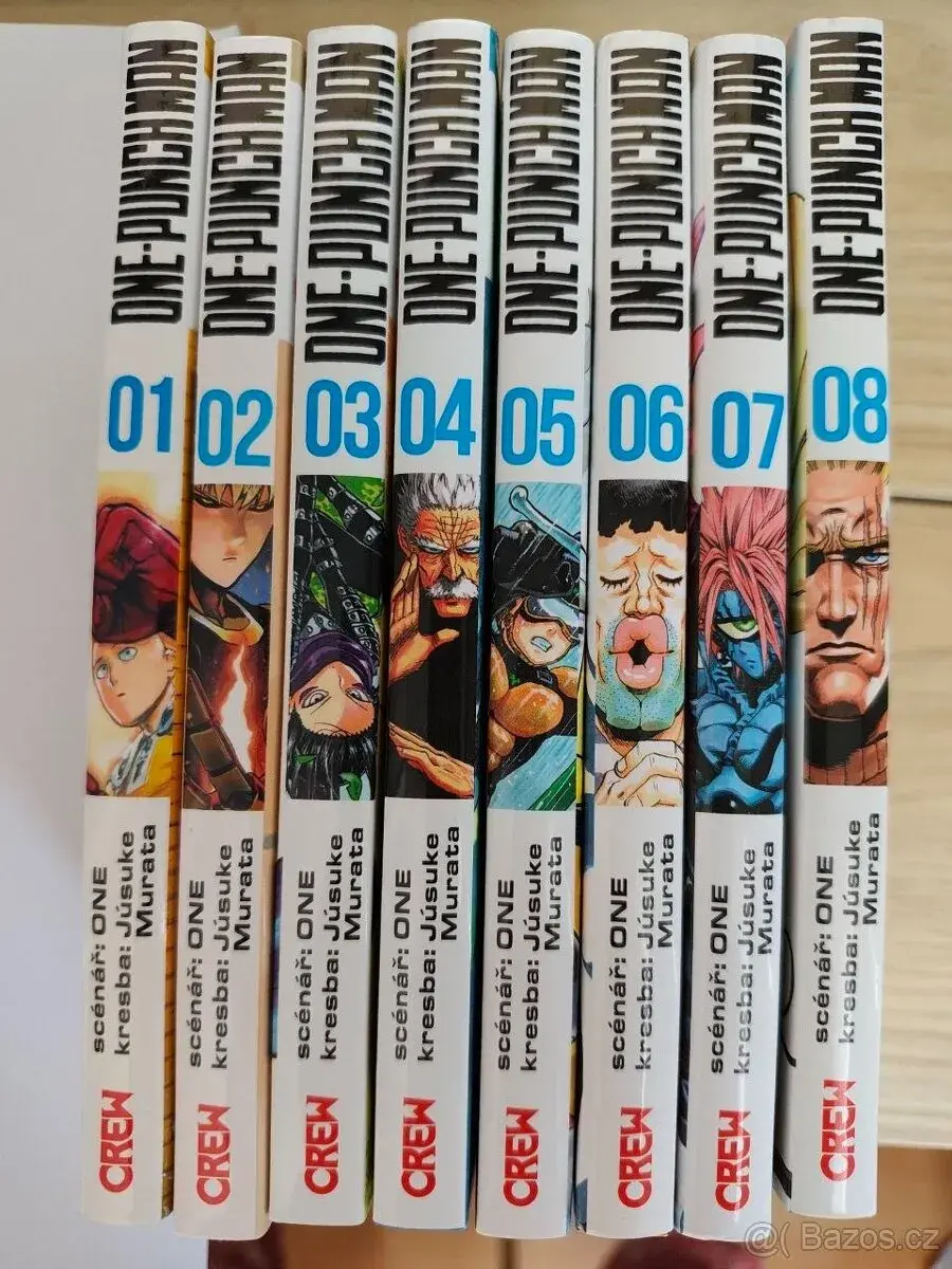 Manga One-Punch Man 1–8 (set 8 dílů) – jako nové / perfektní