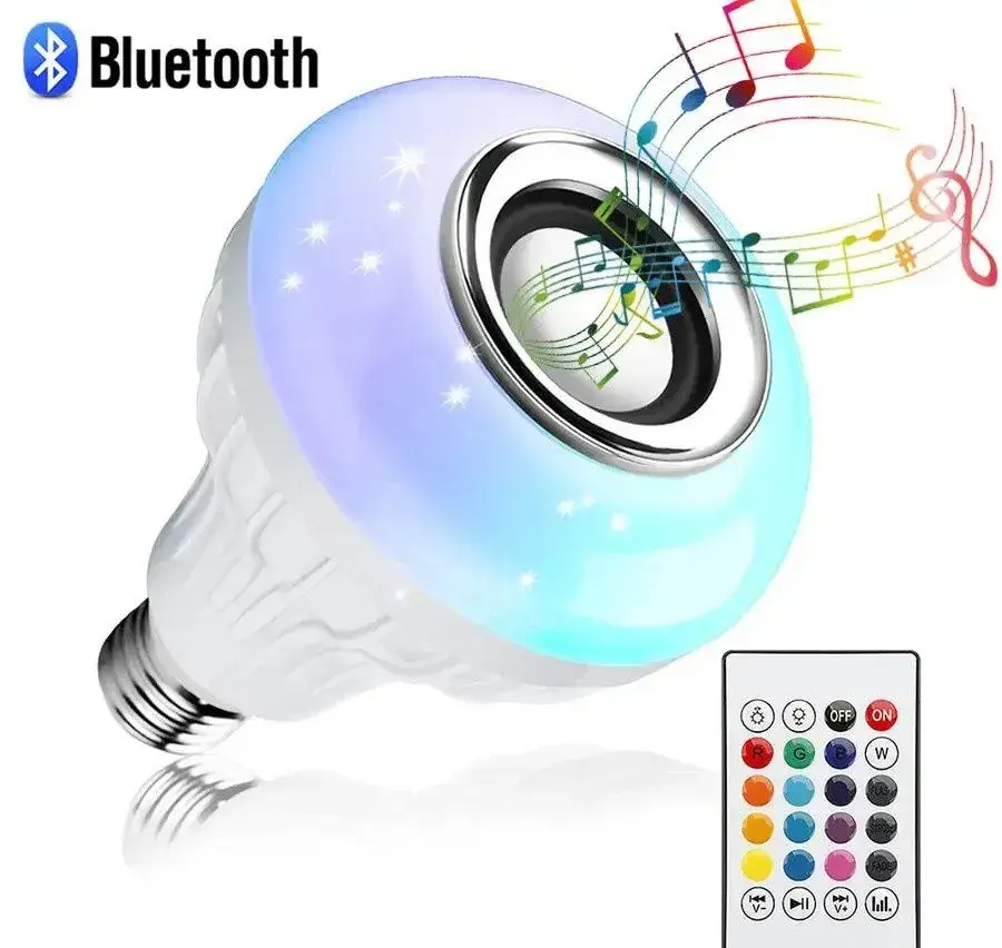 RGB žárovka s Bluetooth reproduktorem a dálkovým ovládáním