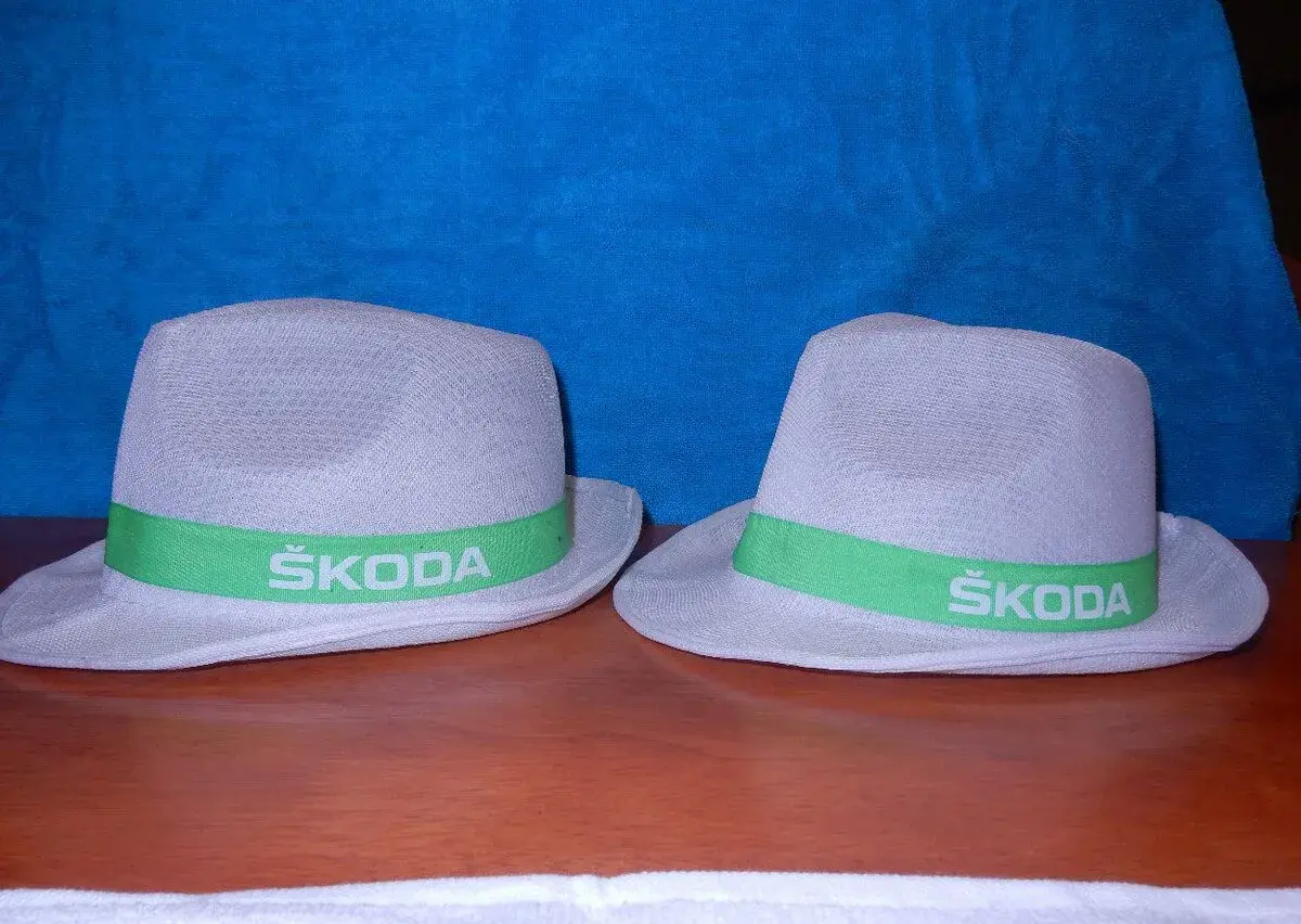 Reklamní slámák s logem Škoda -2ks