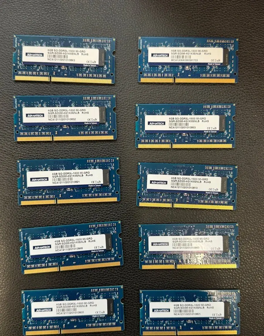 RAM Advantech 4 GB DDR3L 1600 SO-DIMM – 10 ks, funkční