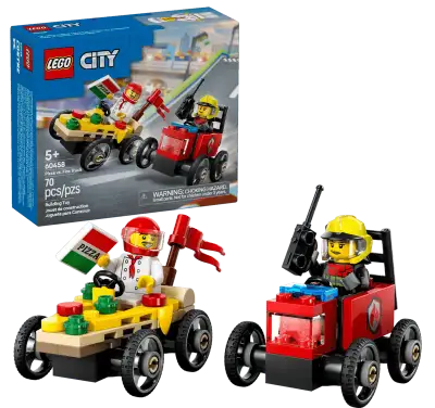 Lego 60458 Závodní balíček: Rozvoz pizzy vs. hasičské auto