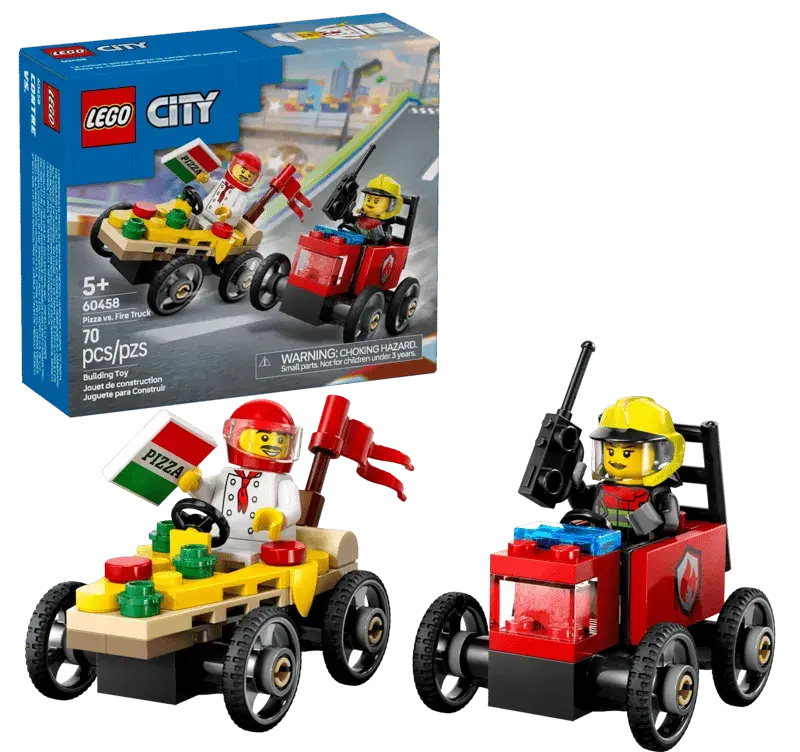 Lego 60458 Závodní balíček: Rozvoz pizzy vs. hasičské auto