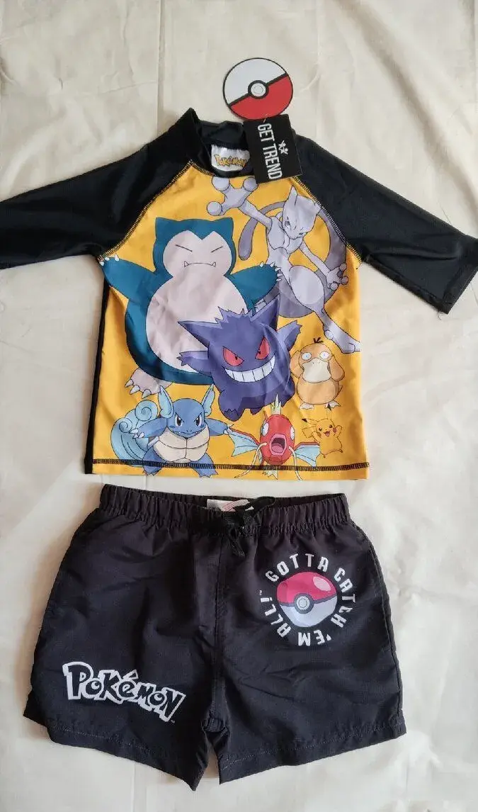 Nové chlapecké plavky s tričkem, pokemon
