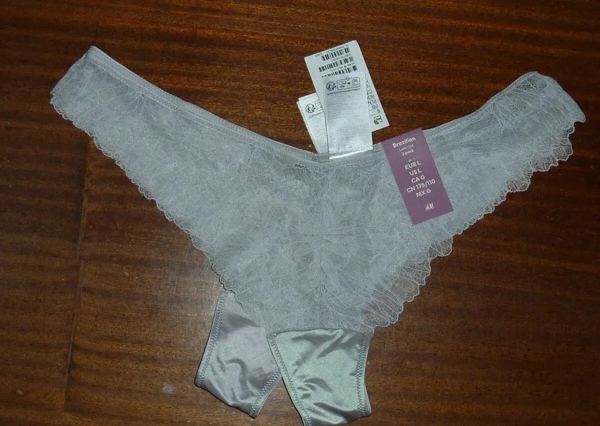 Nové-H&M- 2x Kalhotky-krajkové brazilky,vel.L