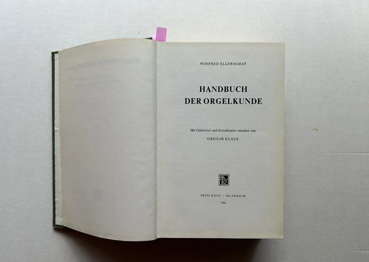 Handbuch der orgelkunde - Ellerhorst