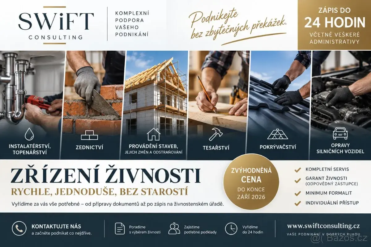 Zřízení živnosti do 24 hodin – zvýhodněná cena do konce září