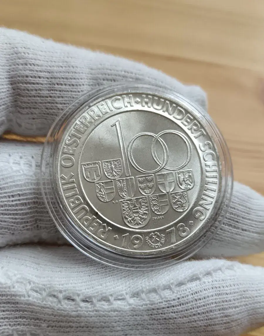 Stříbrné mince 100 Schilling Rakousko Top stav