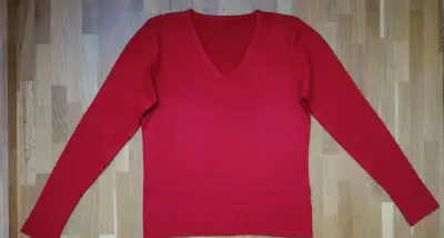 Červený dámský úpletový svetr / svetřík vel. M