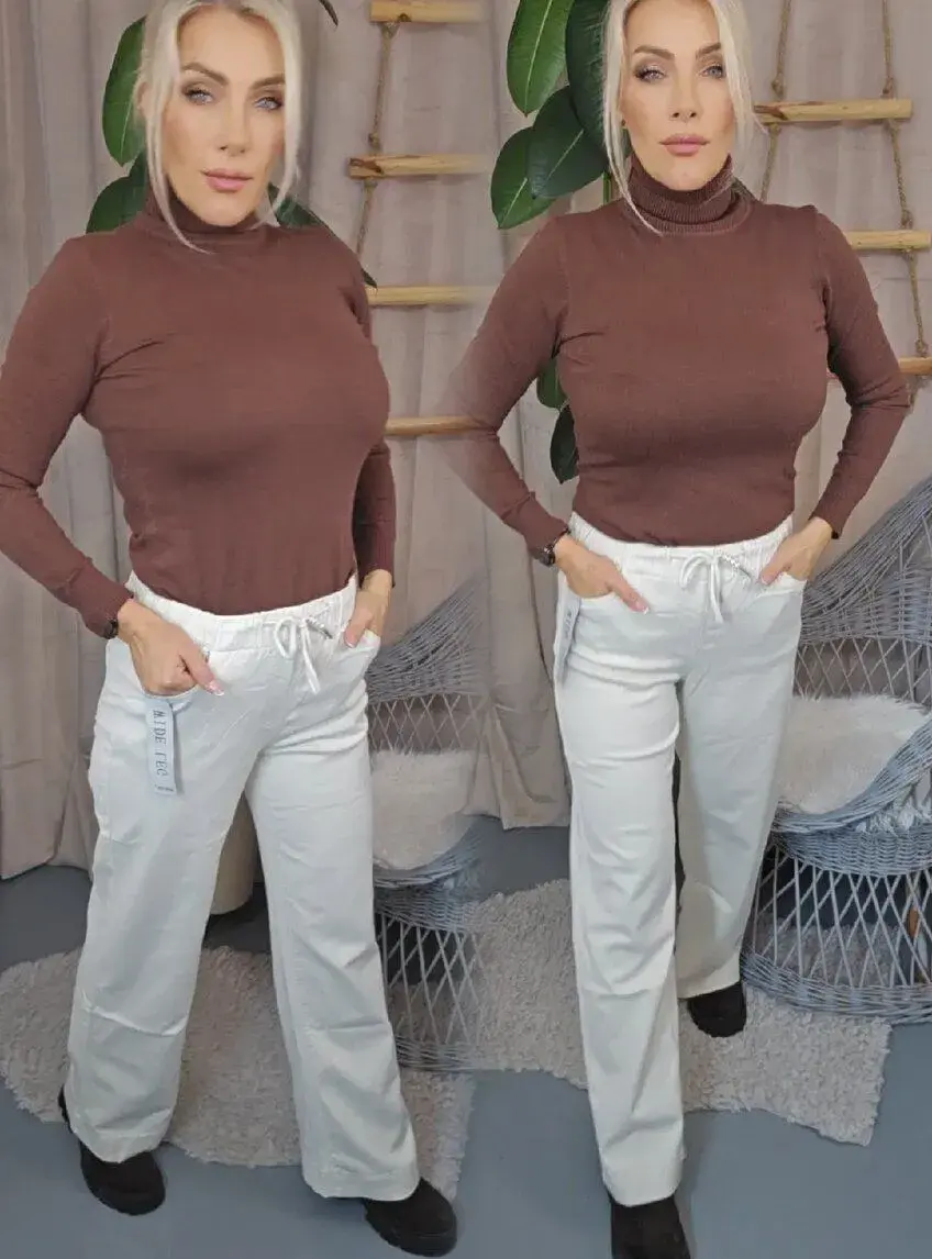 Světlé pružné širší jeans
