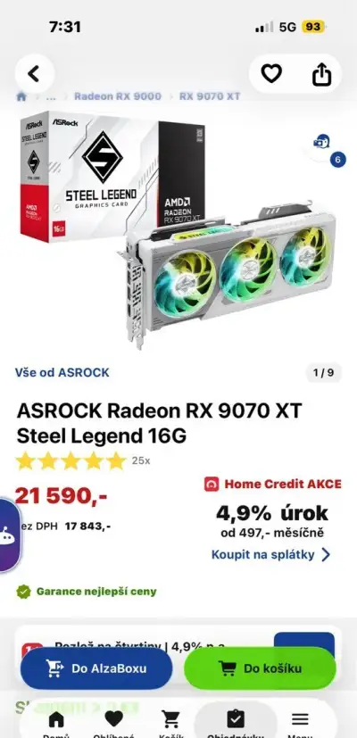 Rx 9070 XT (Nová kupovaná 25.9.2026)