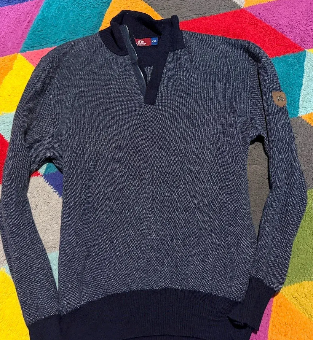 LA MARTINA PÁNSKÝ VLNĚNÝ SVETR -POLOZIP XXL(XL-XXL)
