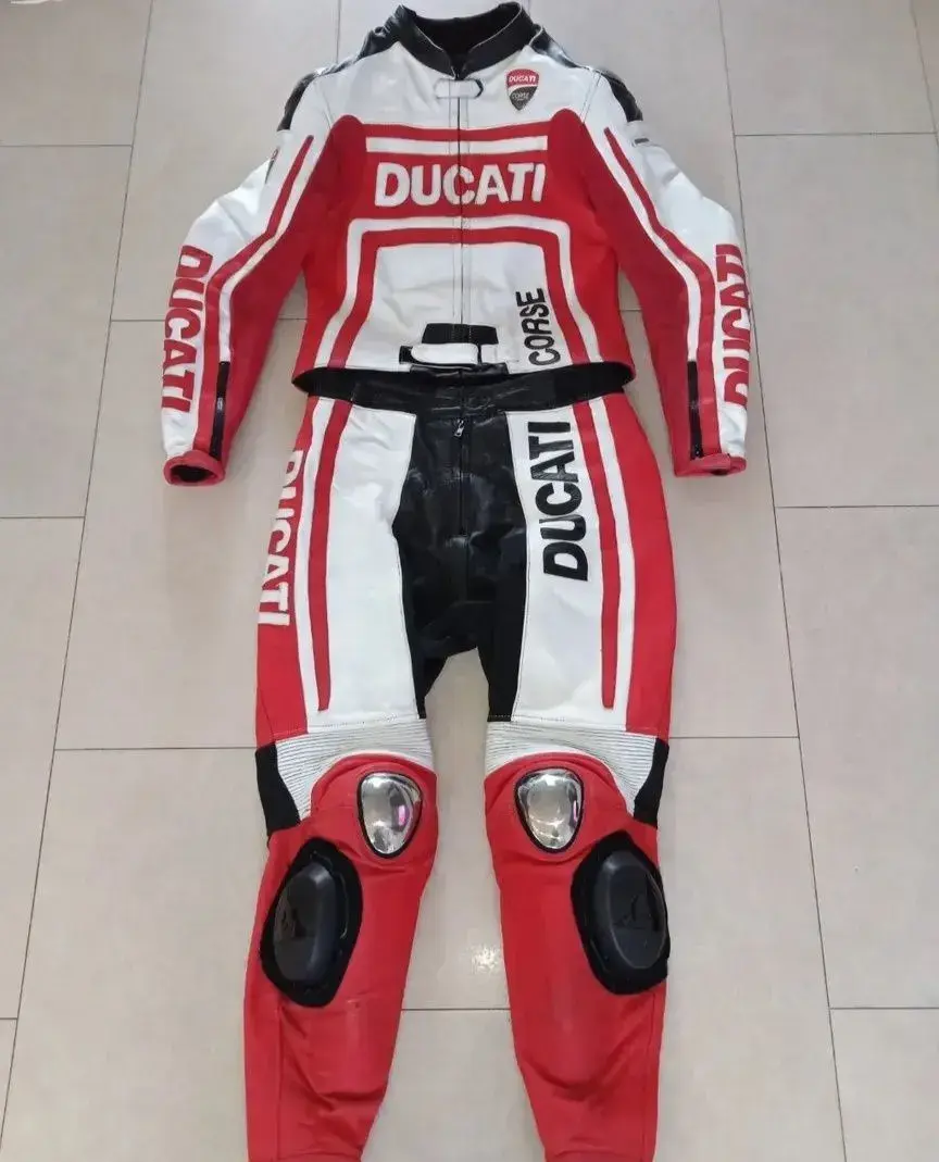 Ducati Corse-Pánská Dámská kožená moto kombinéza, dvoudílná