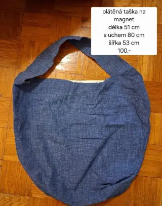 Modrá plátěná taška na magnet