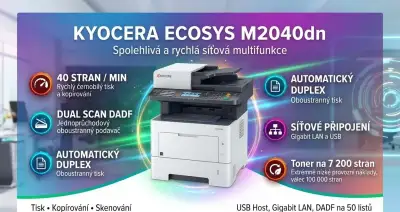 PROFI Kyocera M2040dn MFP LASER / oboustranný skener i tisk