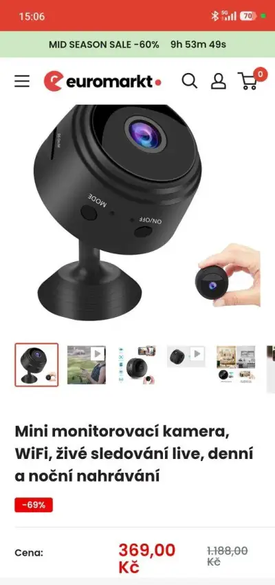 Monitorovací mini Wi-Fi kamera