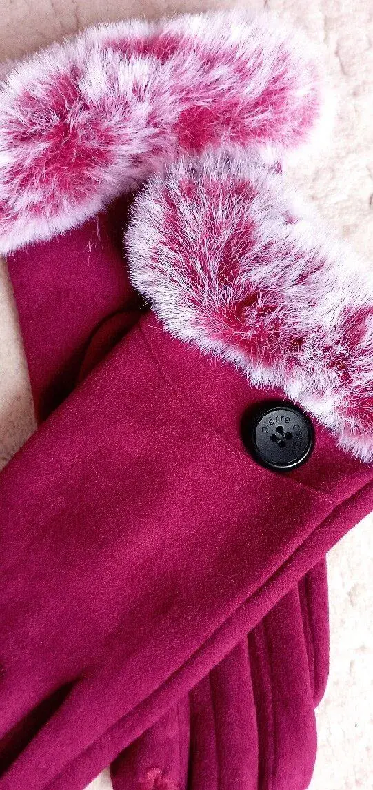 Nové rukavice s kožešinou zn."PIERRE CARDIN"
