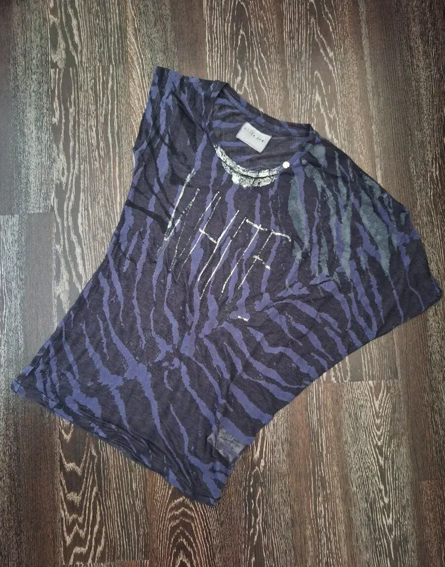 Tmave modre tricko tunika Replay white seal XS